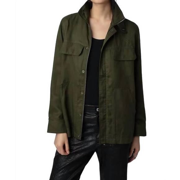 NEW ZADIG & VOLTAIRE kayaka utility jacket in wakame - Picture 1 of 5